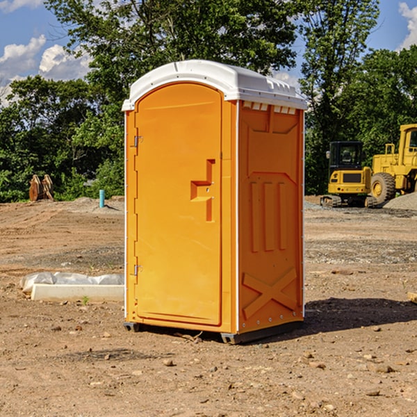 how often are the porta potties cleaned and serviced during a rental period in Hand County SD